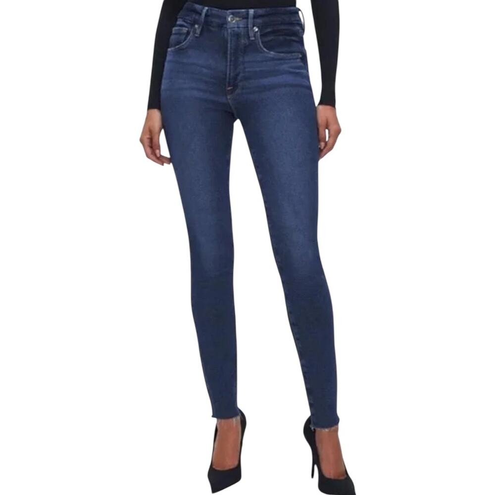Good American Good Legs Skinny Jeans Denim Mid Rise Dark Wash Blue 866 12/31